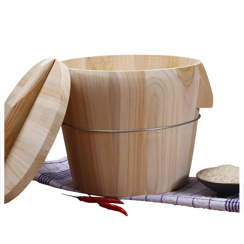 蒸饭木桶 单圈刺杉传统款木桶 提手盖子的款式 木蒸子饭蒸饭甑