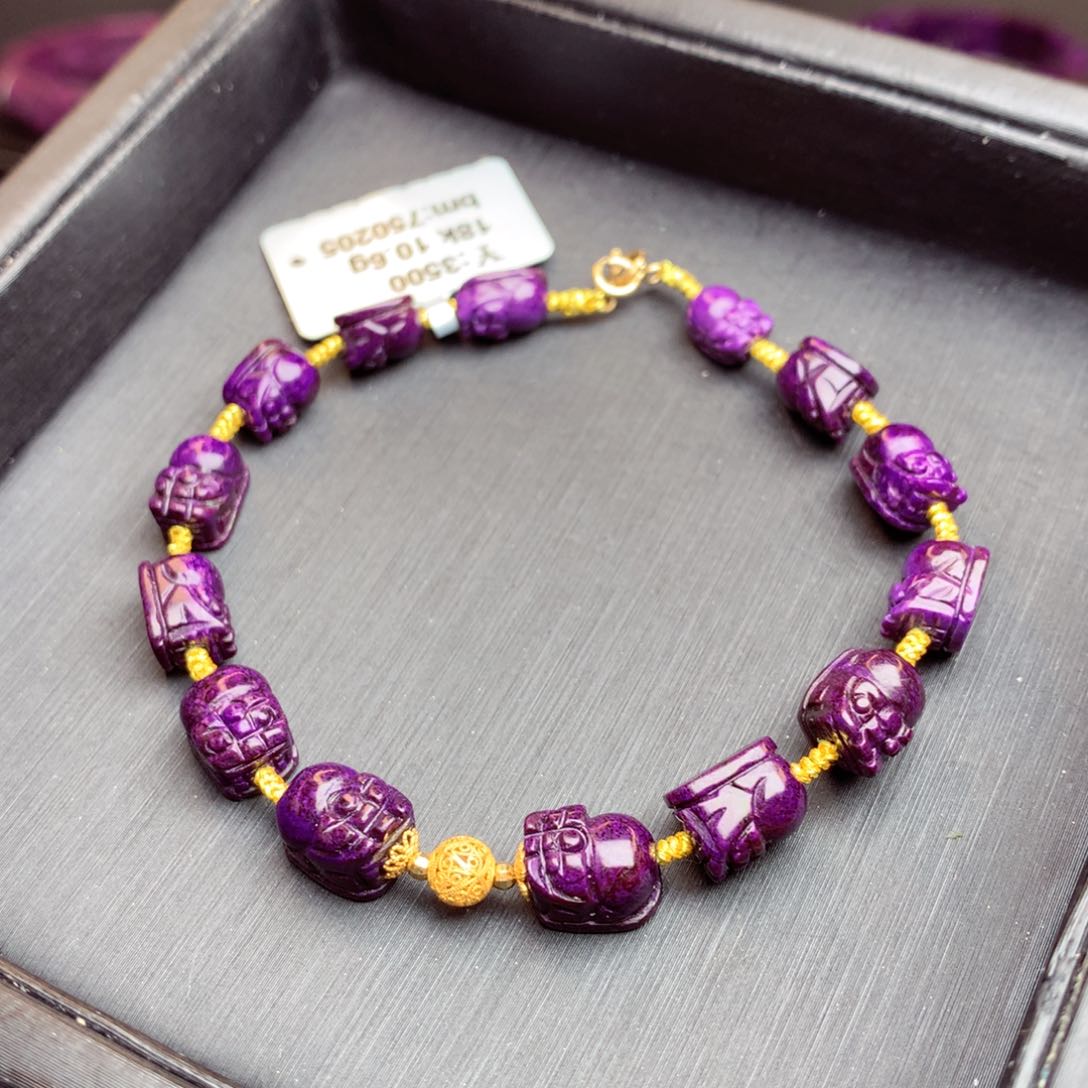 18K金镶嵌苏纪石（舒俱来）手链