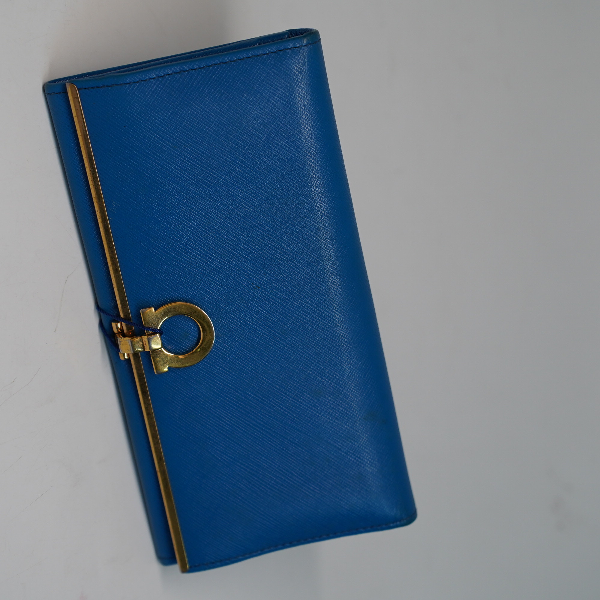 95新 FERRAGAMO/菲拉格慕 蓝色钱夹经典钱包/k00139轻奢时尚