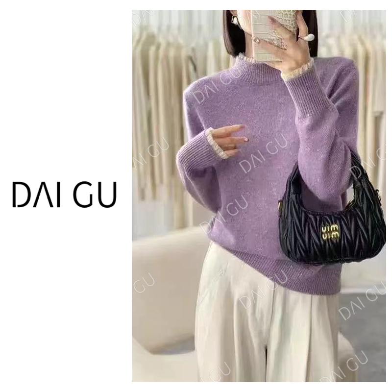 【爆款】优雅紫 不补单！加厚宽松羊毛蜜熊绒毛衣女士B3428