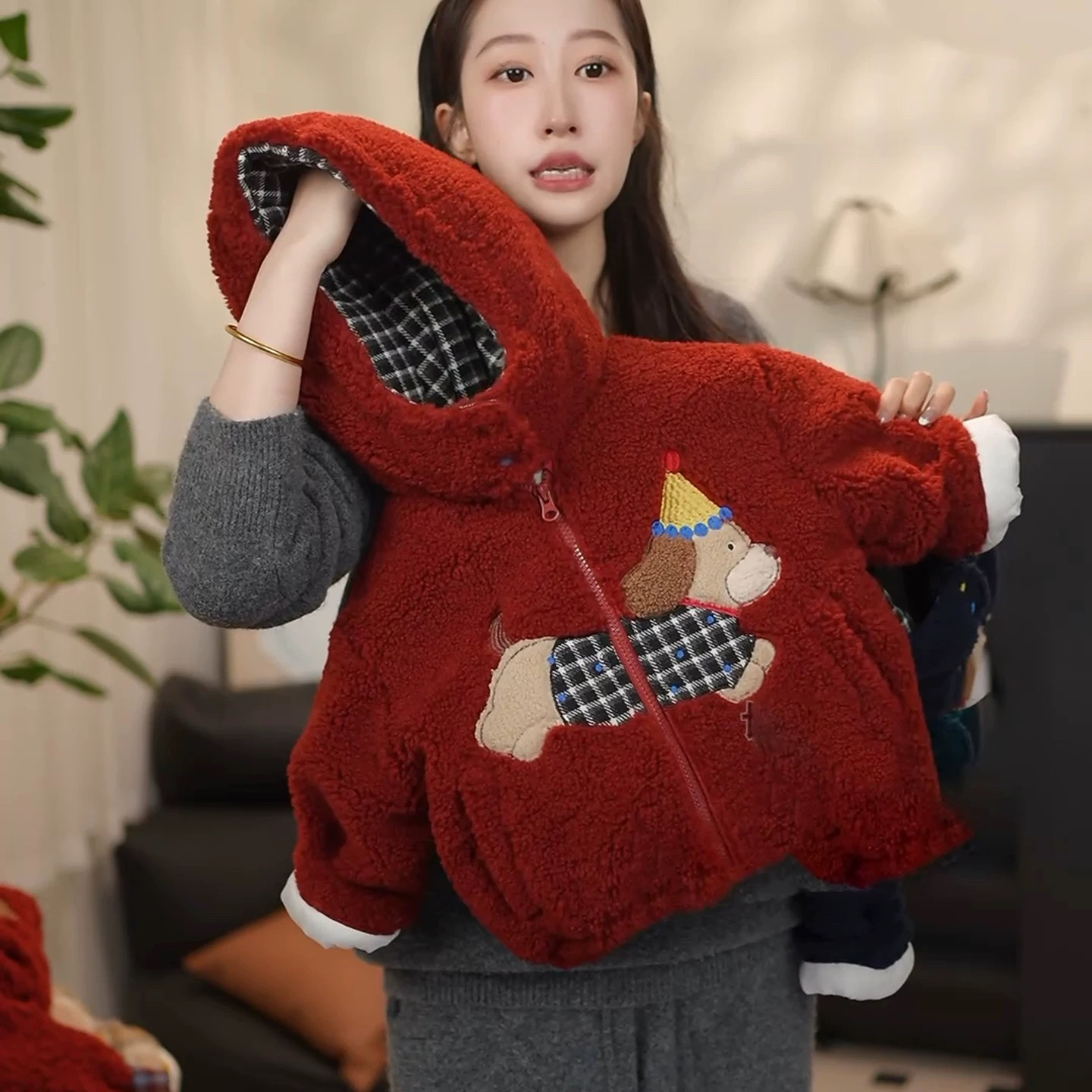 男童棉服毛毛外套冬款2025新款儿童加绒连帽棉衣儿童加厚女宝冬装