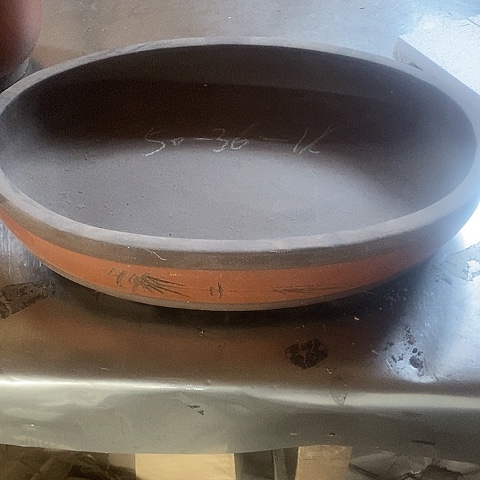 紫砂中国宜兴紫砂花盆，