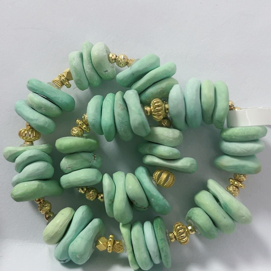 绿松石珠宝奇石18K金镶嵌