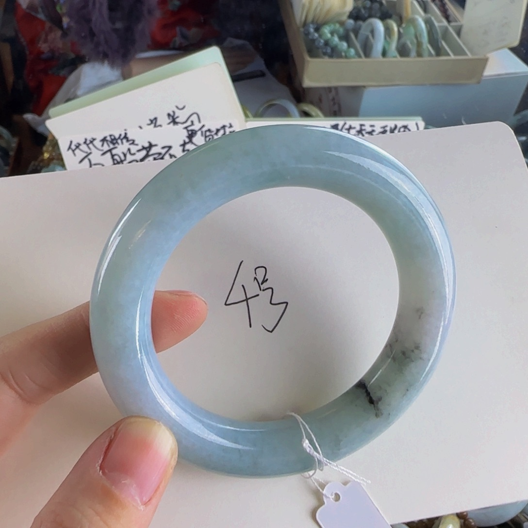 翡翠手镯未镶嵌老坑54.9圈