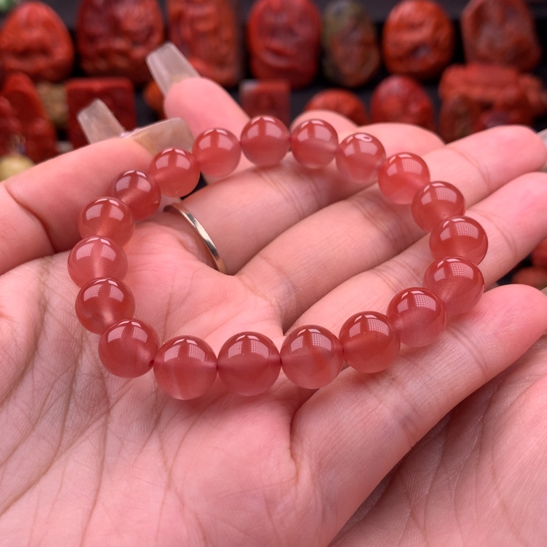 南红玛瑙南红保山冰红手串9.8mm未镶嵌