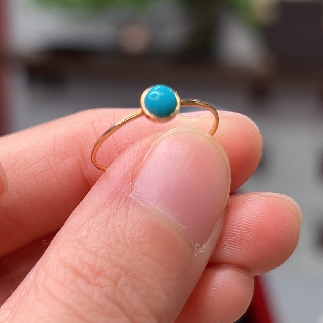 绿松石珠宝奇石18K金镶嵌