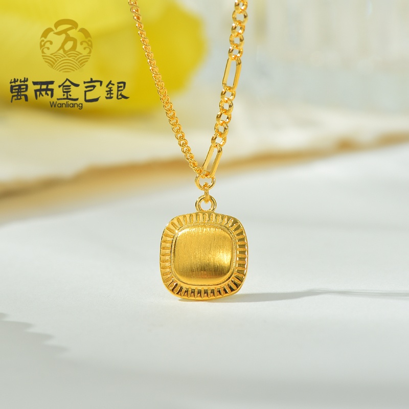 坠链均足银 足银套链  足银古法拉丝方糖套链时尚简约