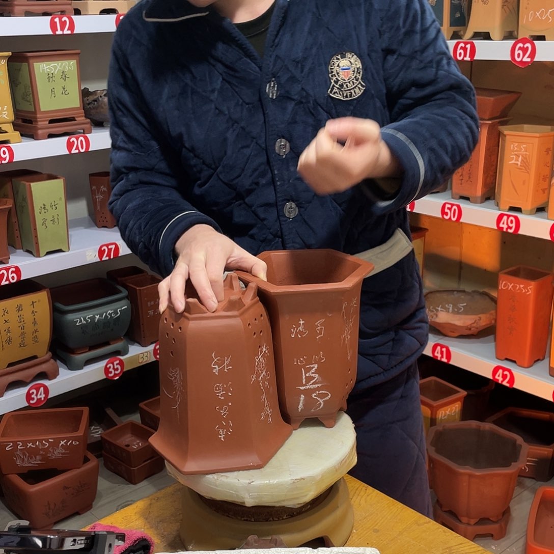 紫砂天心紫砂手工花盆