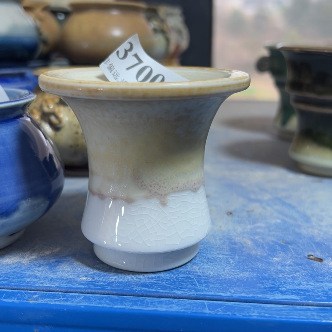 红陶手工花盆口5高7