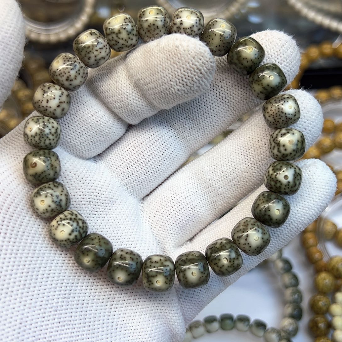 星月菩提手串糯冰青花瓷10.5