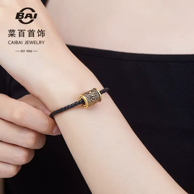 CBAI/菜百XYTJ足金饰品转运珠时尚百搭