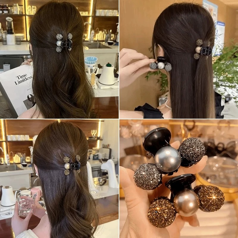 诗泊雅 新款轻奢水钻小抓夹新款气质刘海夹公主头半扎发夹子高级