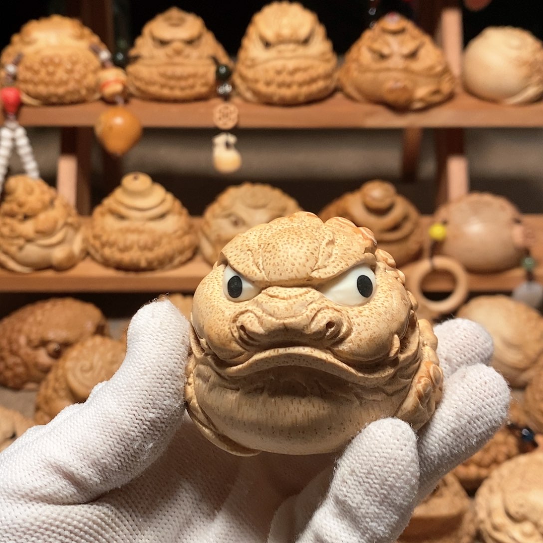 竹竹根雕金蟾竹根雕