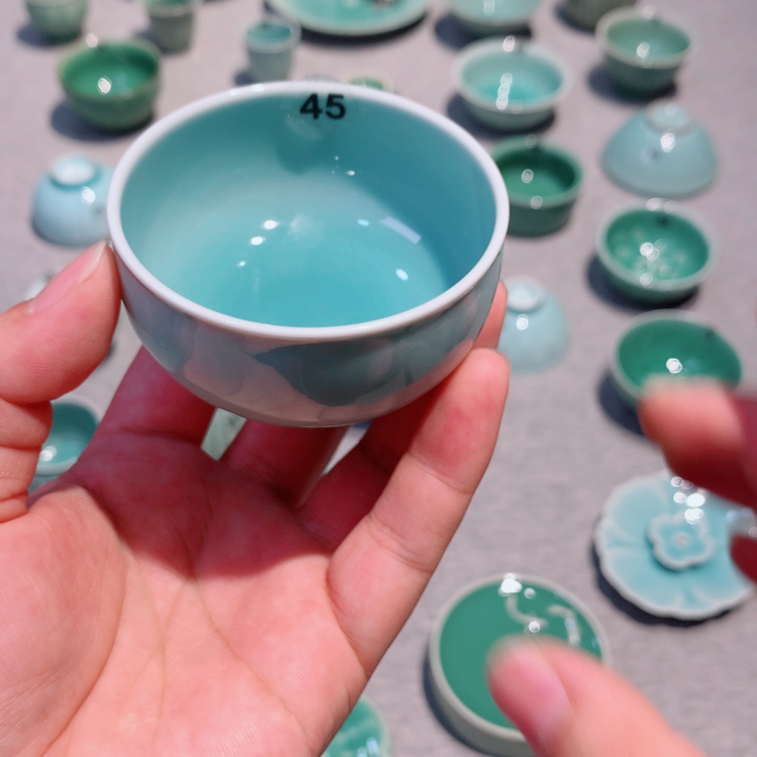 拾***）龙泉青瓷茶具杯子