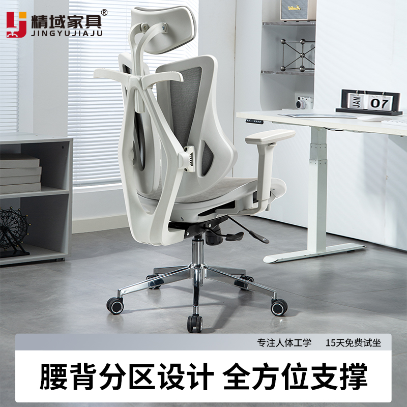 精域S-7人体工学椅电脑椅久坐护腰家用办公椅双背座椅子电竞椅子