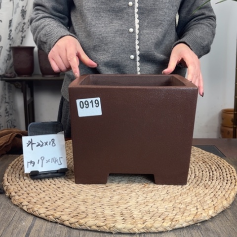 紫砂花盆正方光面一颗印0919