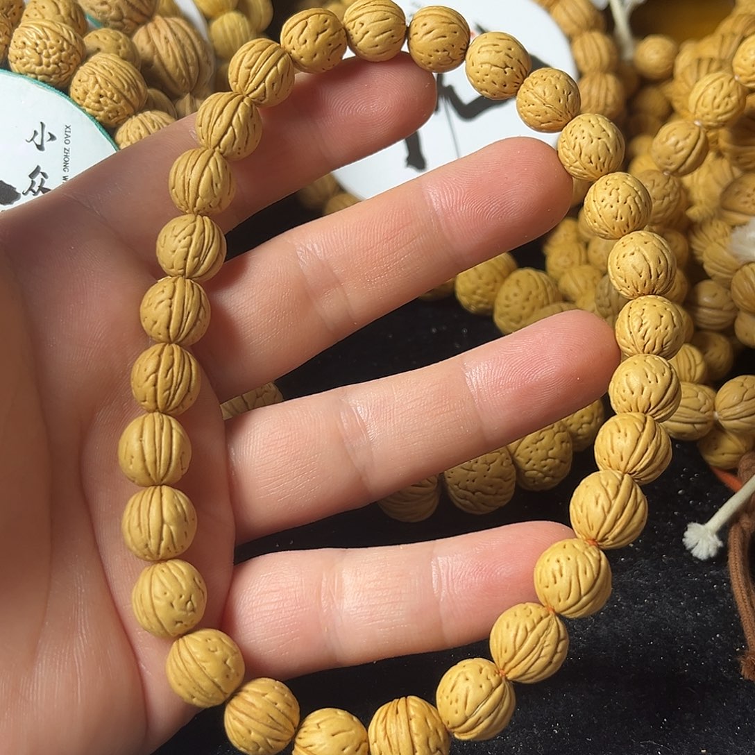 桃核手串11尺寸肥脐金豆