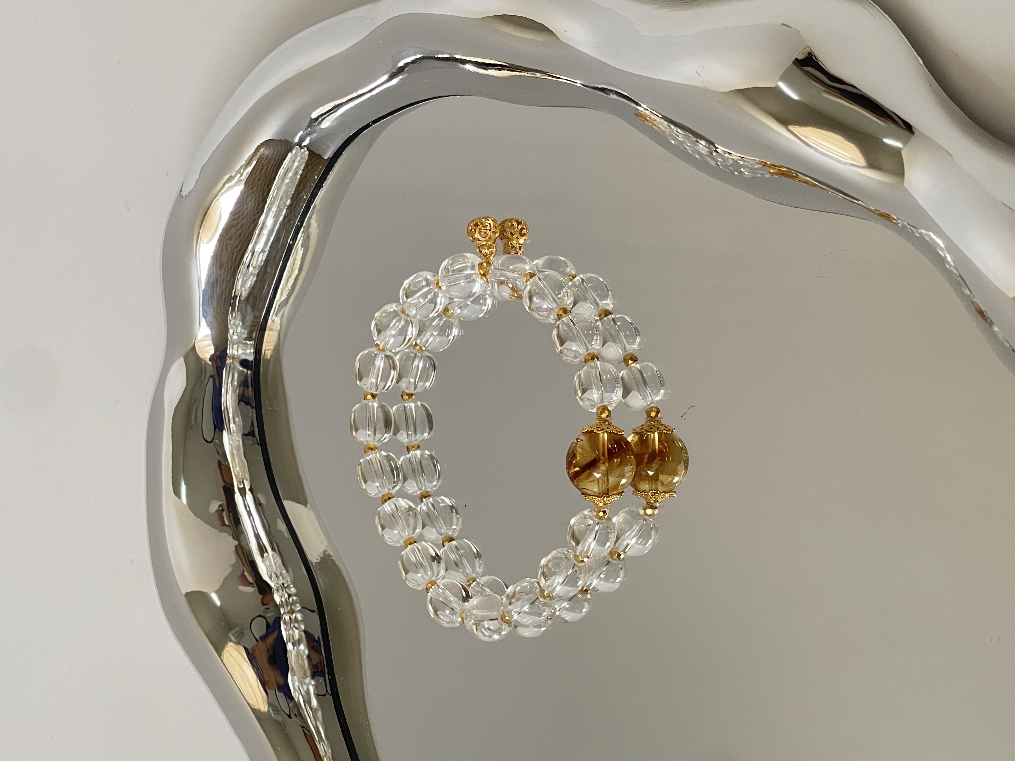 铜合金手链 默认微瑕 满盈来财黄塔白水手串（多样性发其一）