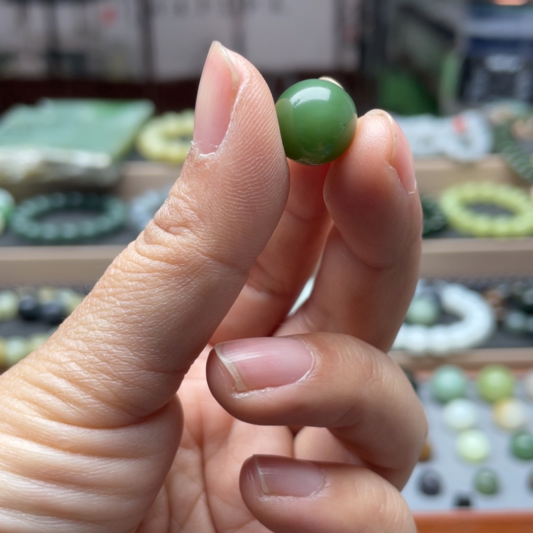 和田玉（碧玉）单珠12未镶嵌