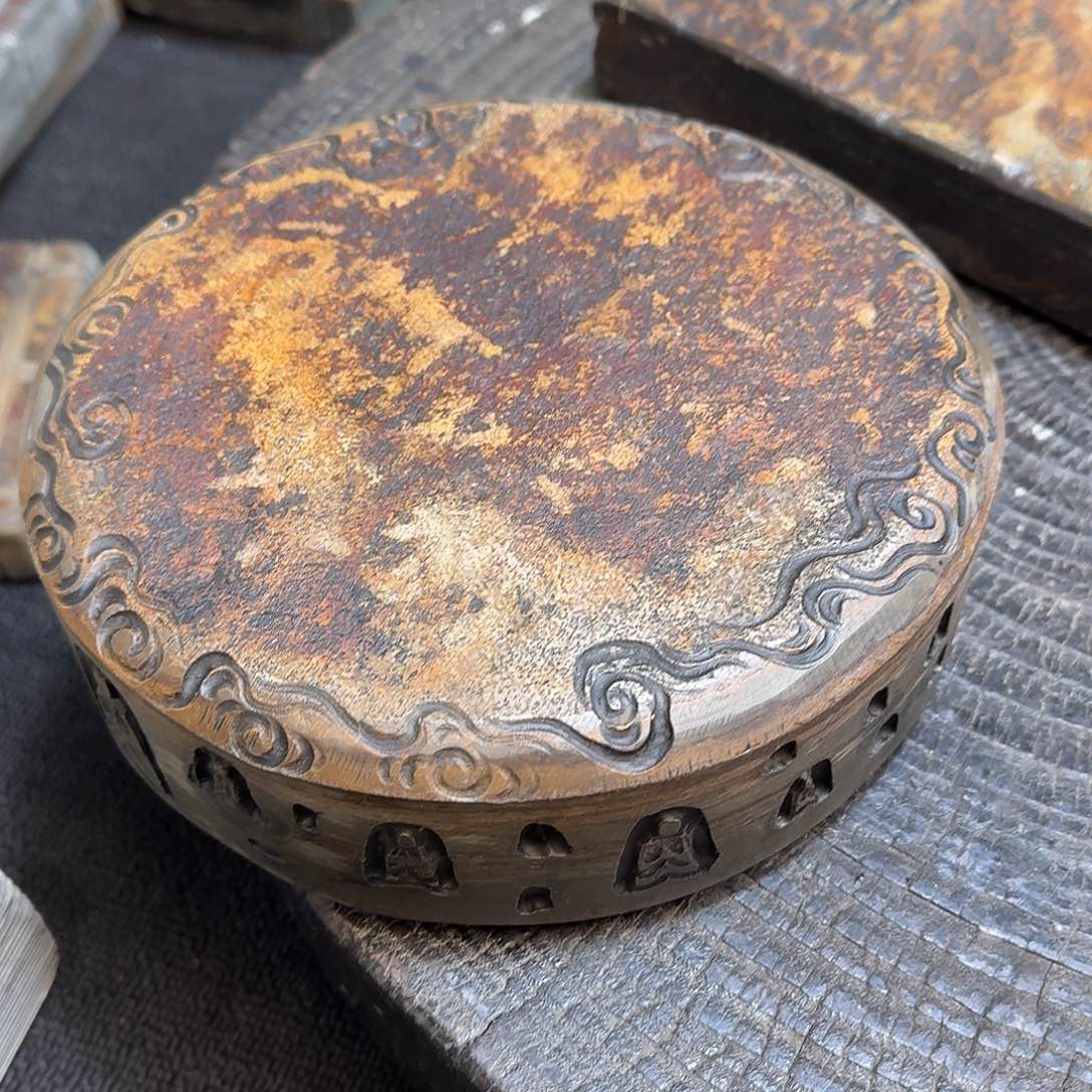 歙砚石刻石鼓壶承