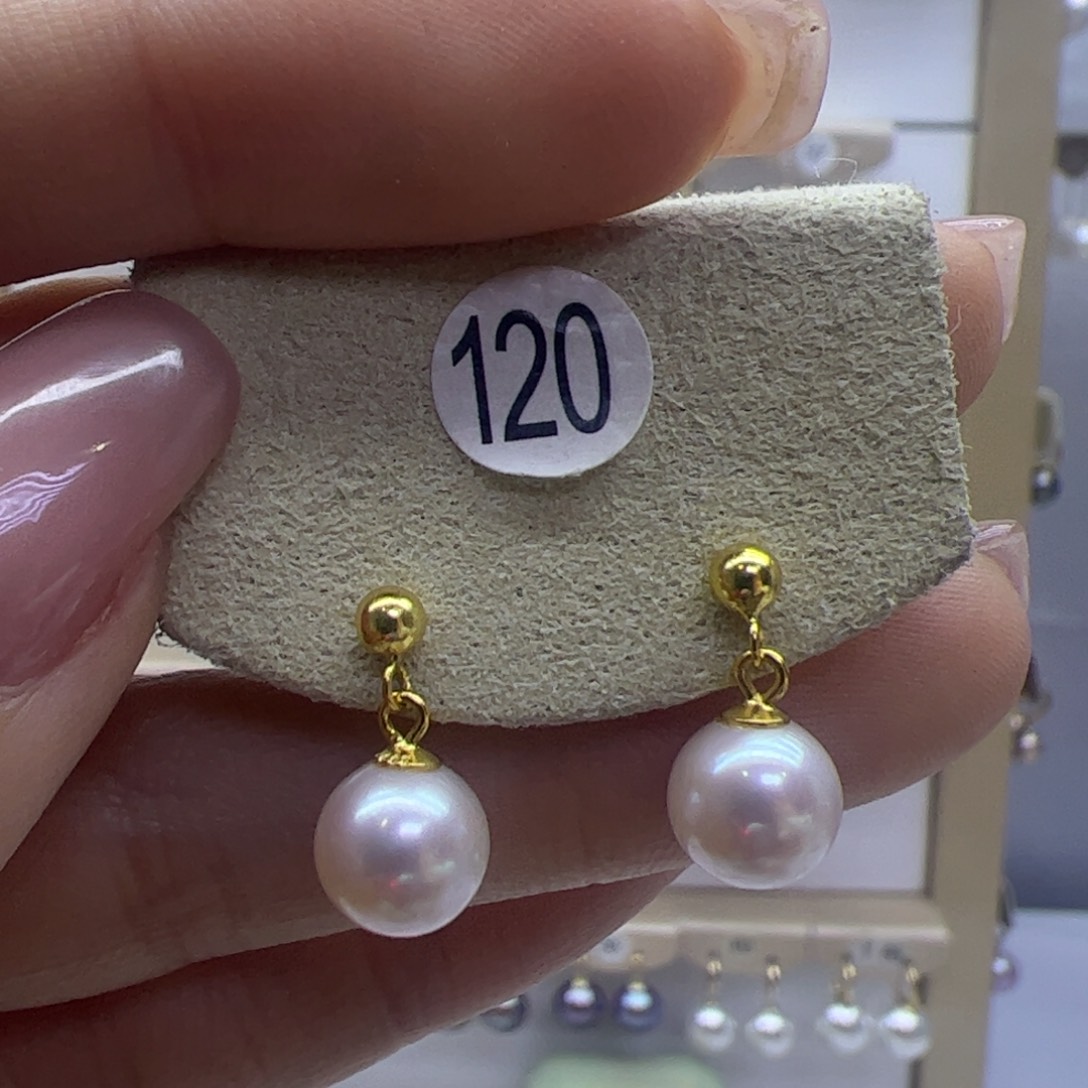 淡水珍珠耳饰银S925镶嵌