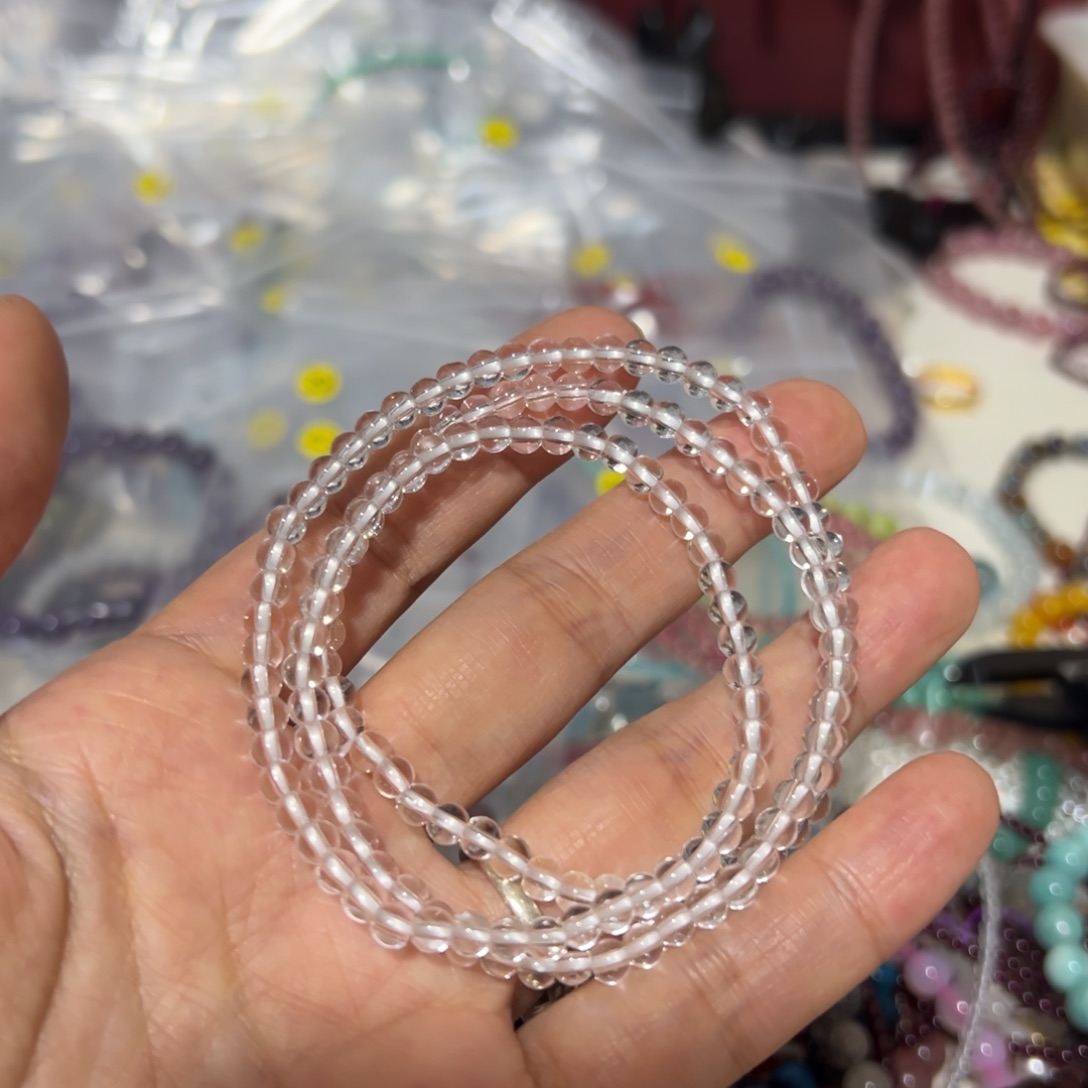 水晶手链未镶嵌三圈白水晶