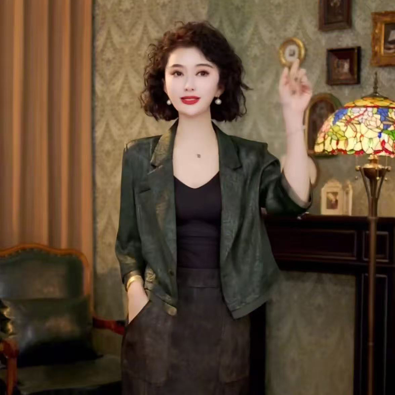 【100%桑蚕丝】高档玻璃小西装静奢风薄款显瘦贵妇风温婉风上衣外套