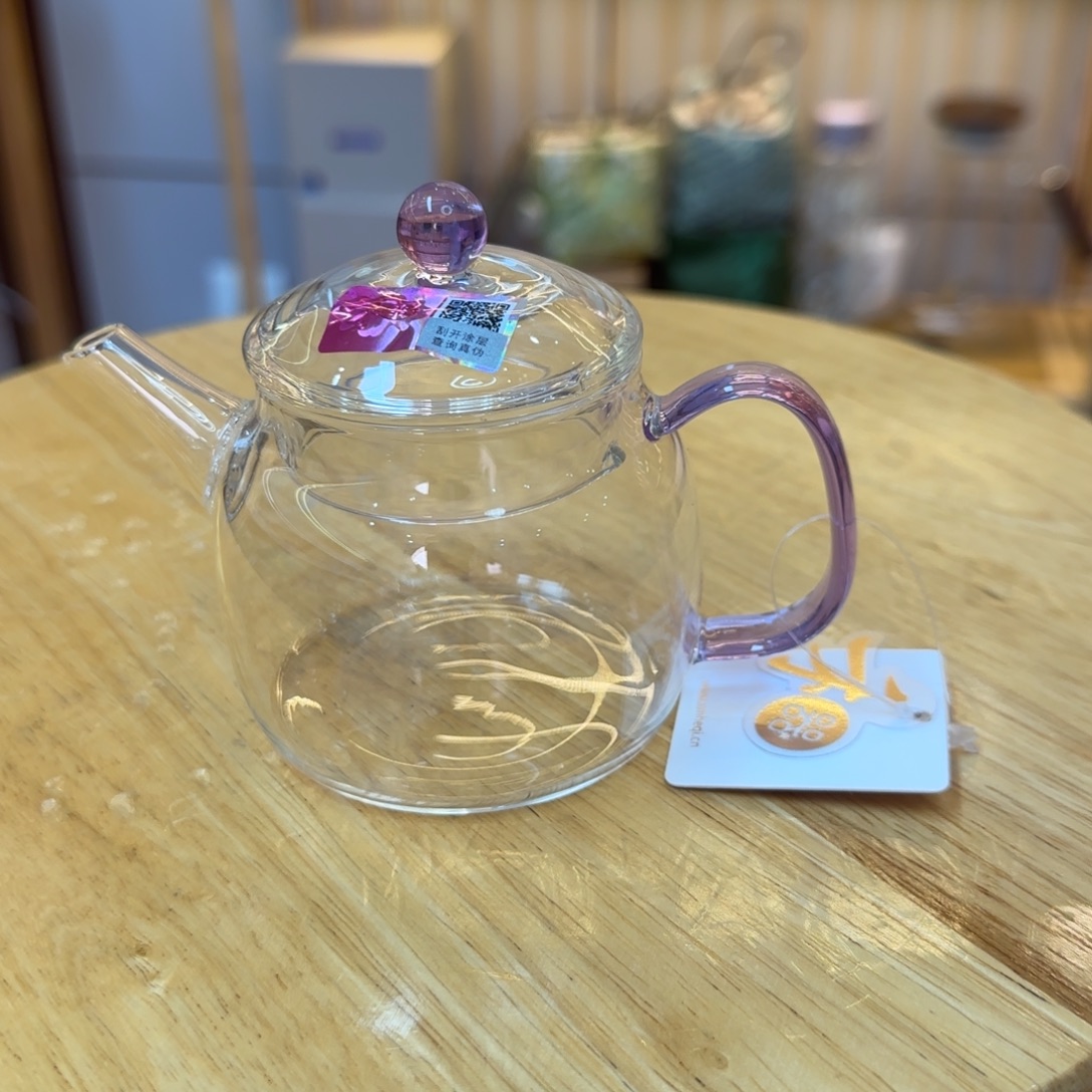 苏***5手工艺品玻璃禾器言卿壶浅紫色