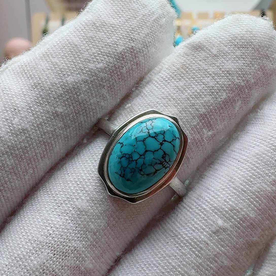 绿松石珠宝奇石银S925镶嵌