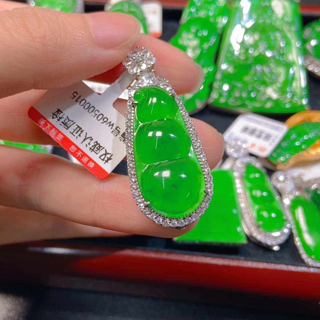 翡翠银S925镶嵌吊坠(不含链)