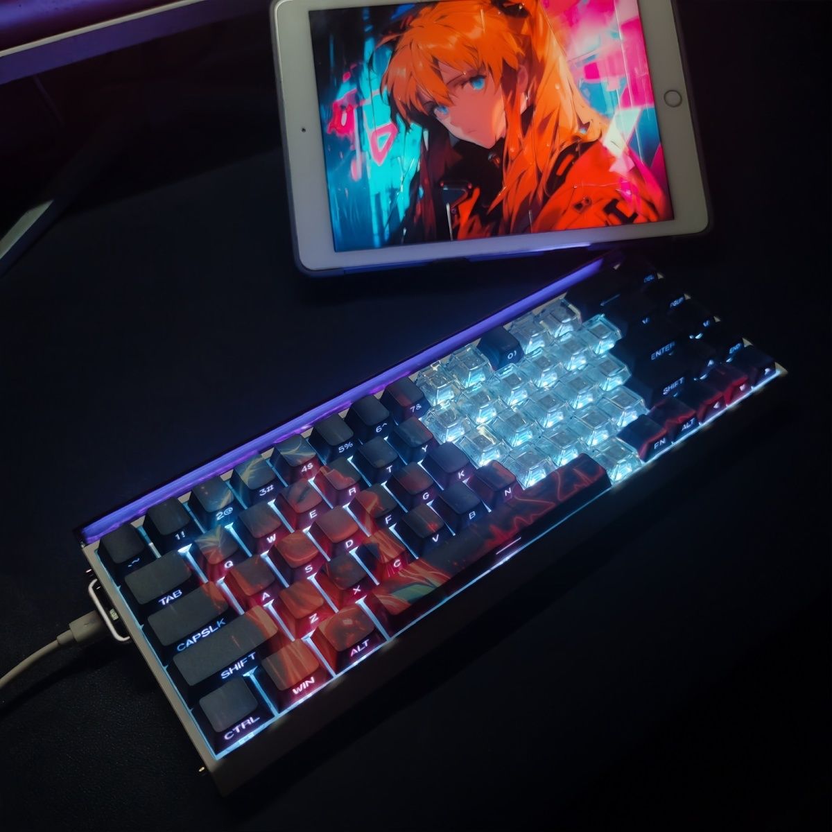 明日香2.0键帽侧刻字符透光原厂高度适配61 65 68 75 87 98 104等