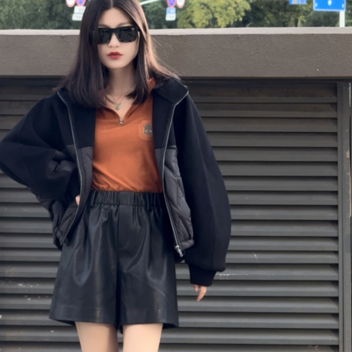 易缔媤宽松休闲廓形菱格纹羽绒服43150