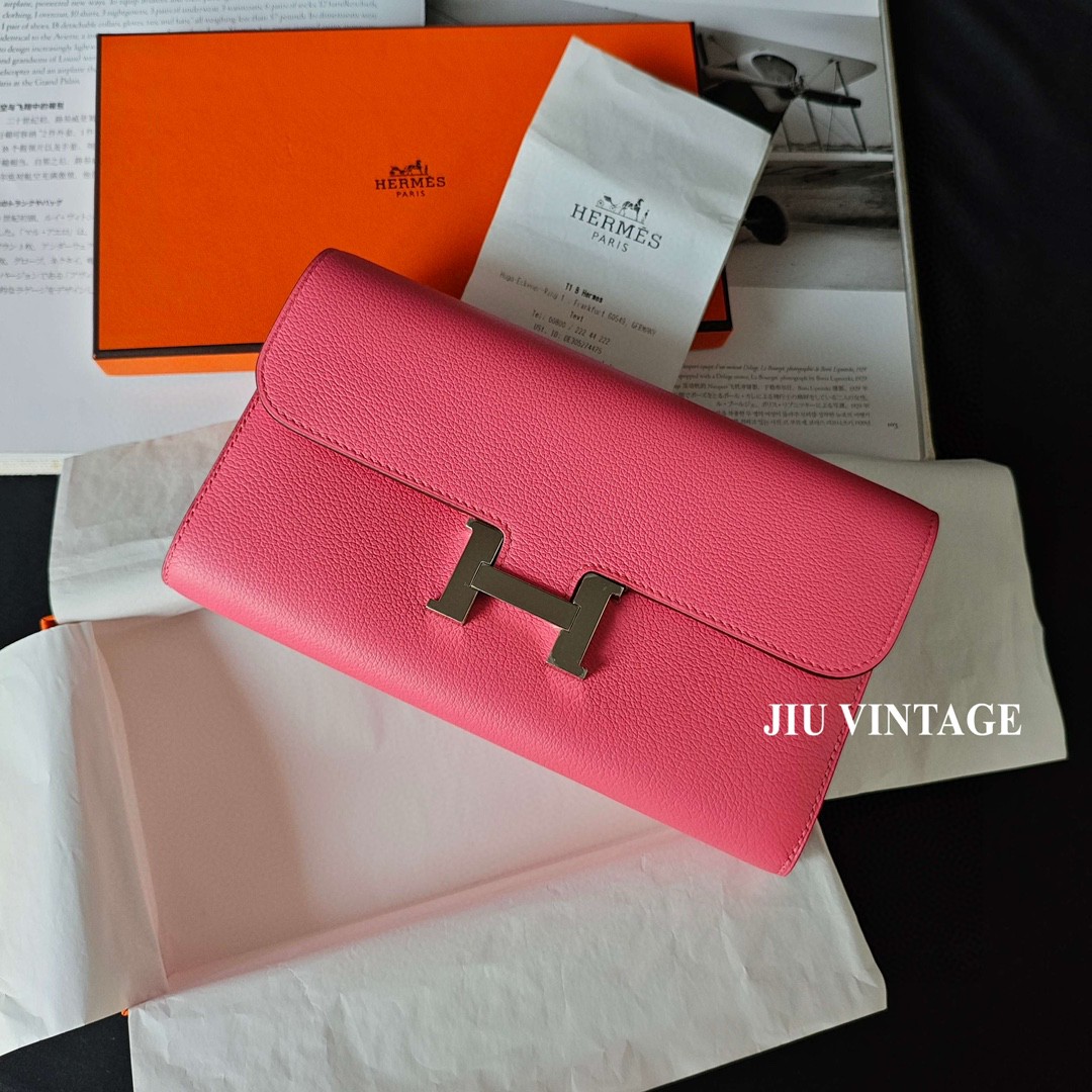 99新 Hermes/爱马仕 康康钱包 C刻小票盒子毛毡TH39-0066