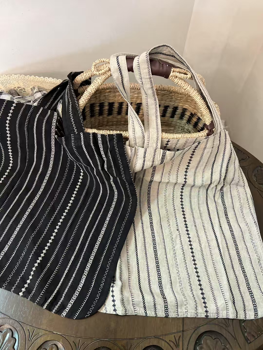 日系百搭亚麻包包