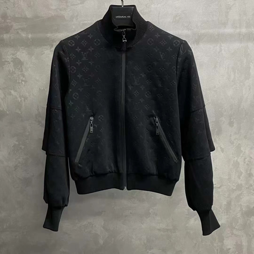 99新 LouisVuitton/路易威登 黑色暗纹满印图案logo夹克/36码/