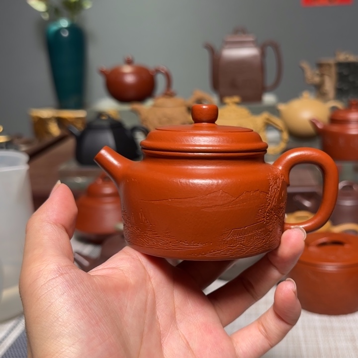 茶壶紫砂全手工德中壶小煤窑朱泥 150cc