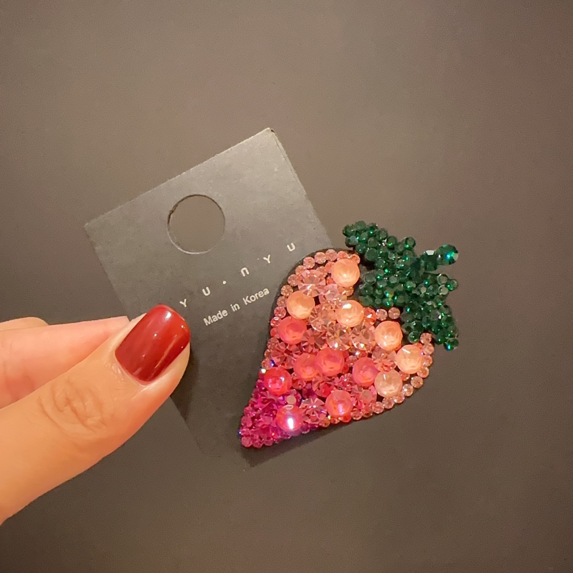 韩国s家水晶草莓bb夹可爱刘海夹网红爆款发卡百搭碎发夹高端发饰