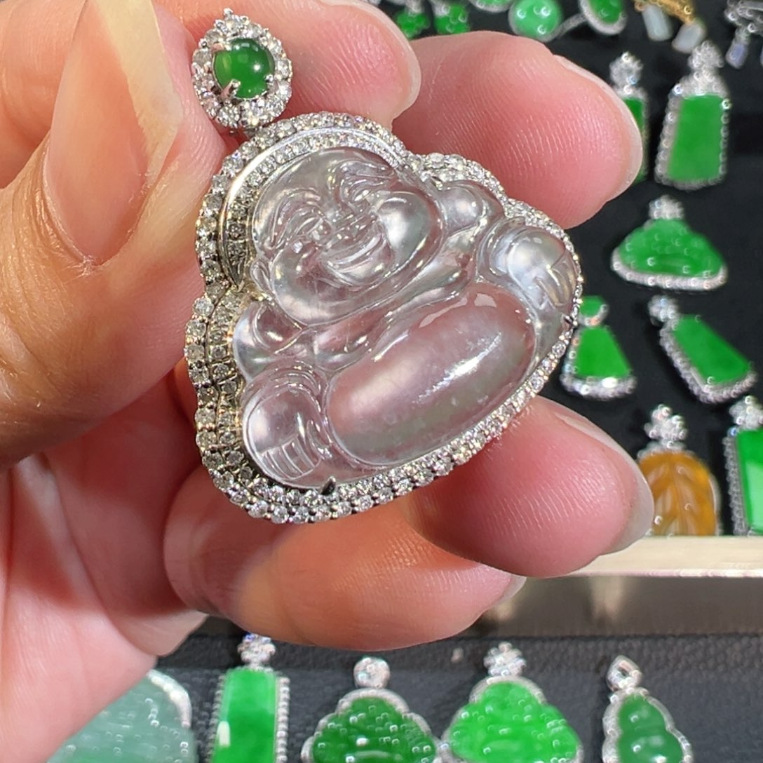 【闪购商品】翡翠吊坠(不含链)18K金镶嵌