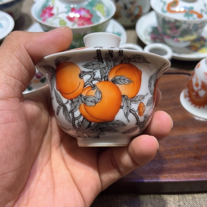 纯手绘精品盖碗杯