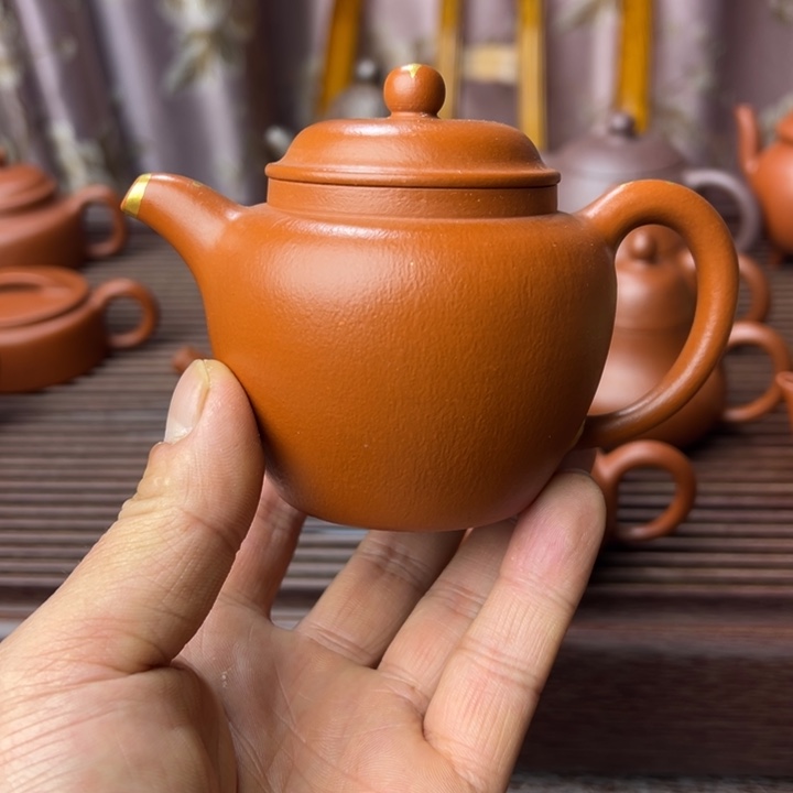 紫砂茶壶赵庄朱泥、全手工