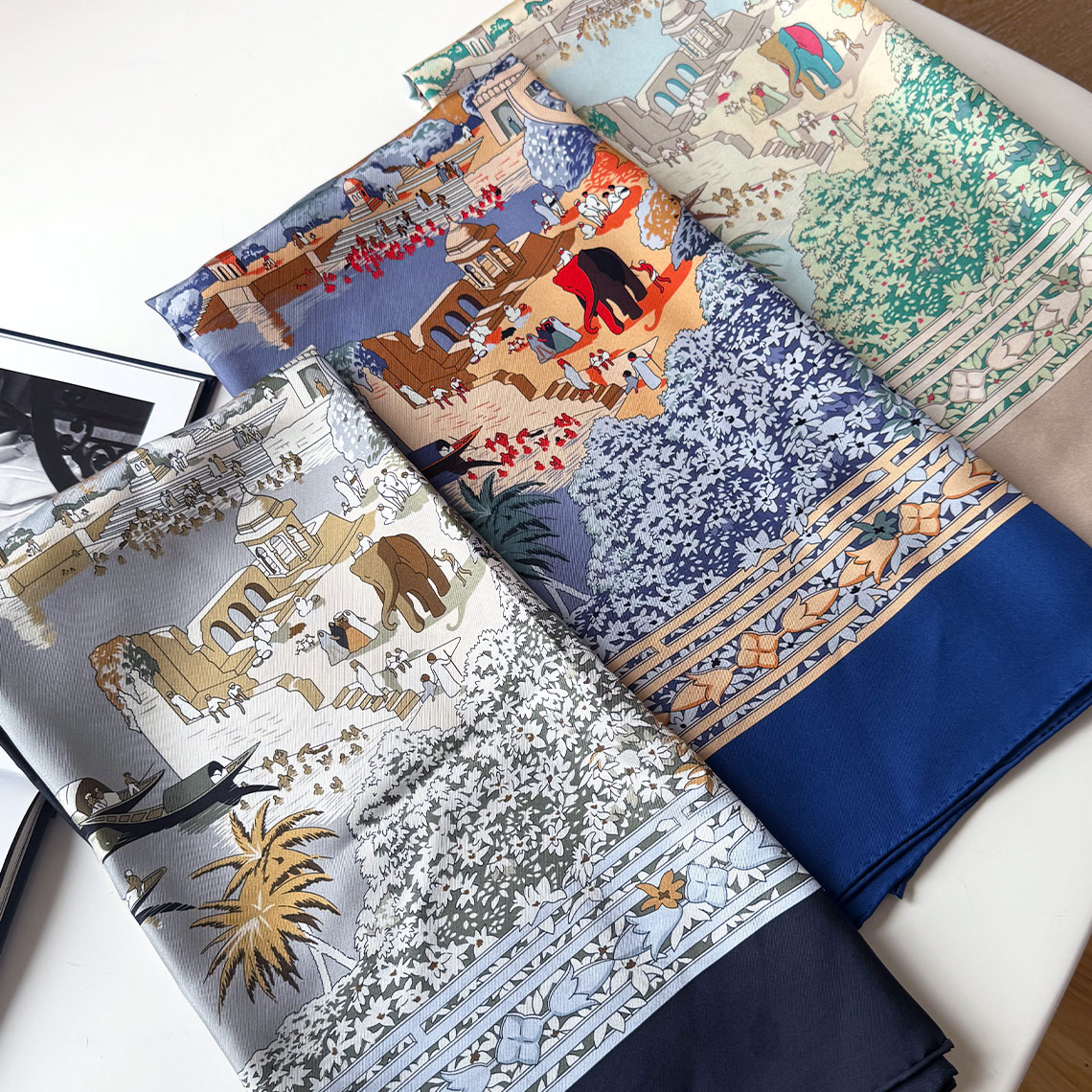 「恒河」90cm18姆米斜纹双面丝巾经典时尚百搭桑蚕丝真丝方巾