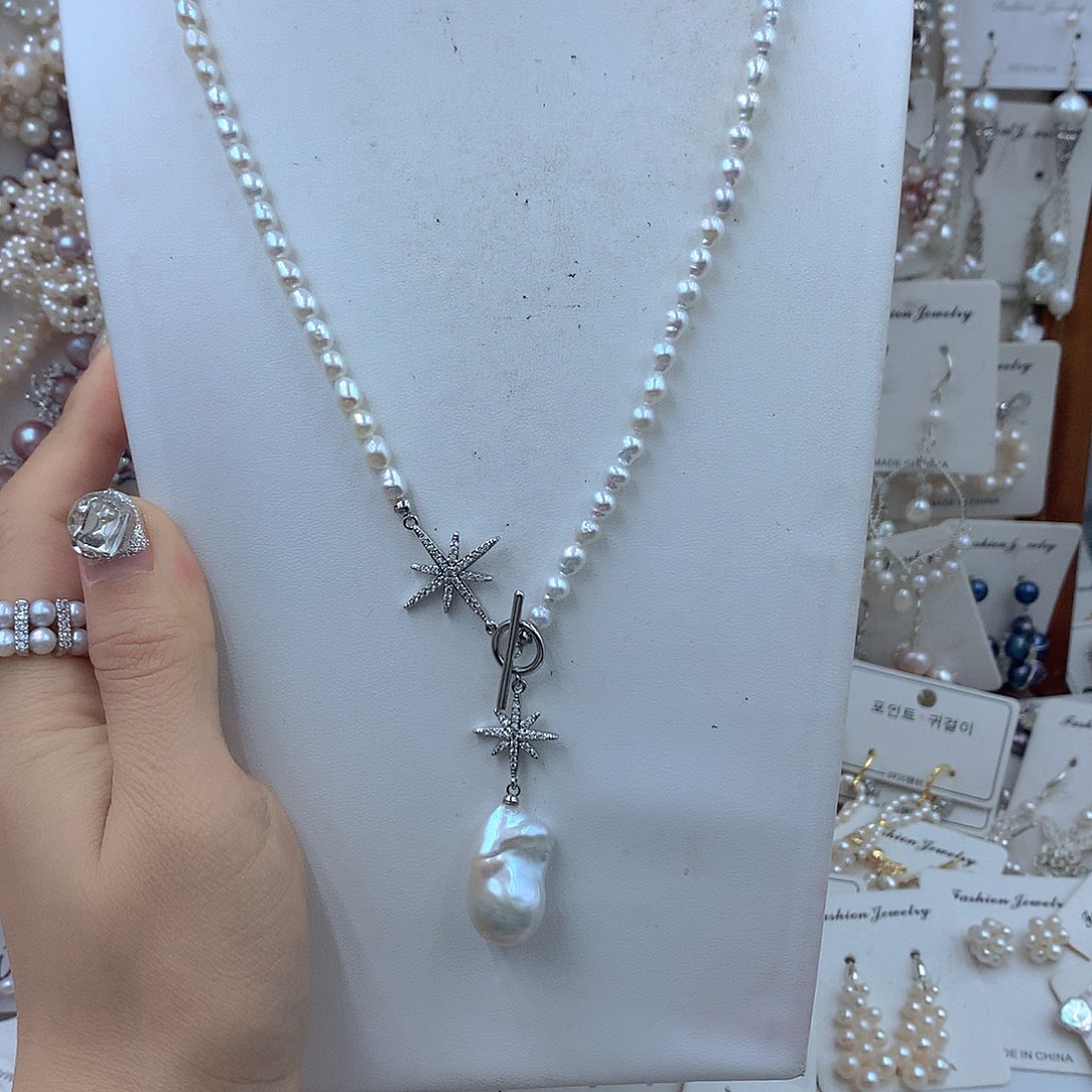 耳饰淡水珍珠银S925镶嵌