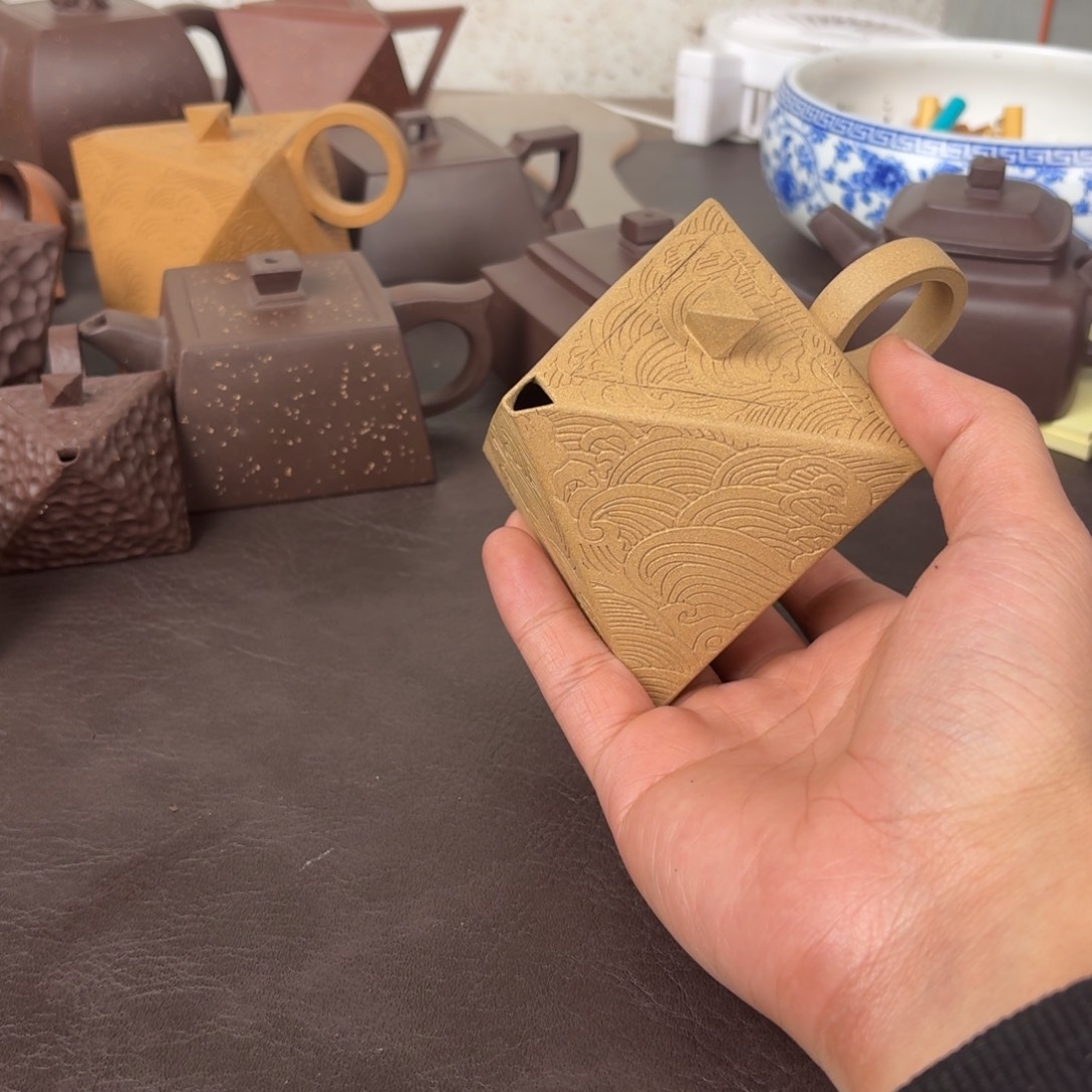 小***瓜紫砂茶壶全手工八方玲珑青段180cc云海