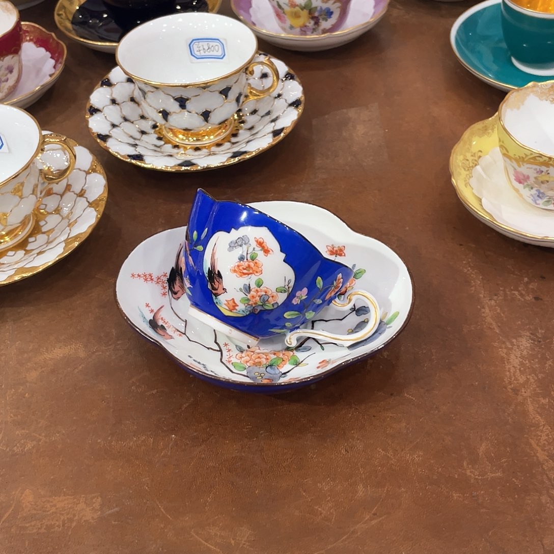 瓷片中古一等蓝釉云朵杯