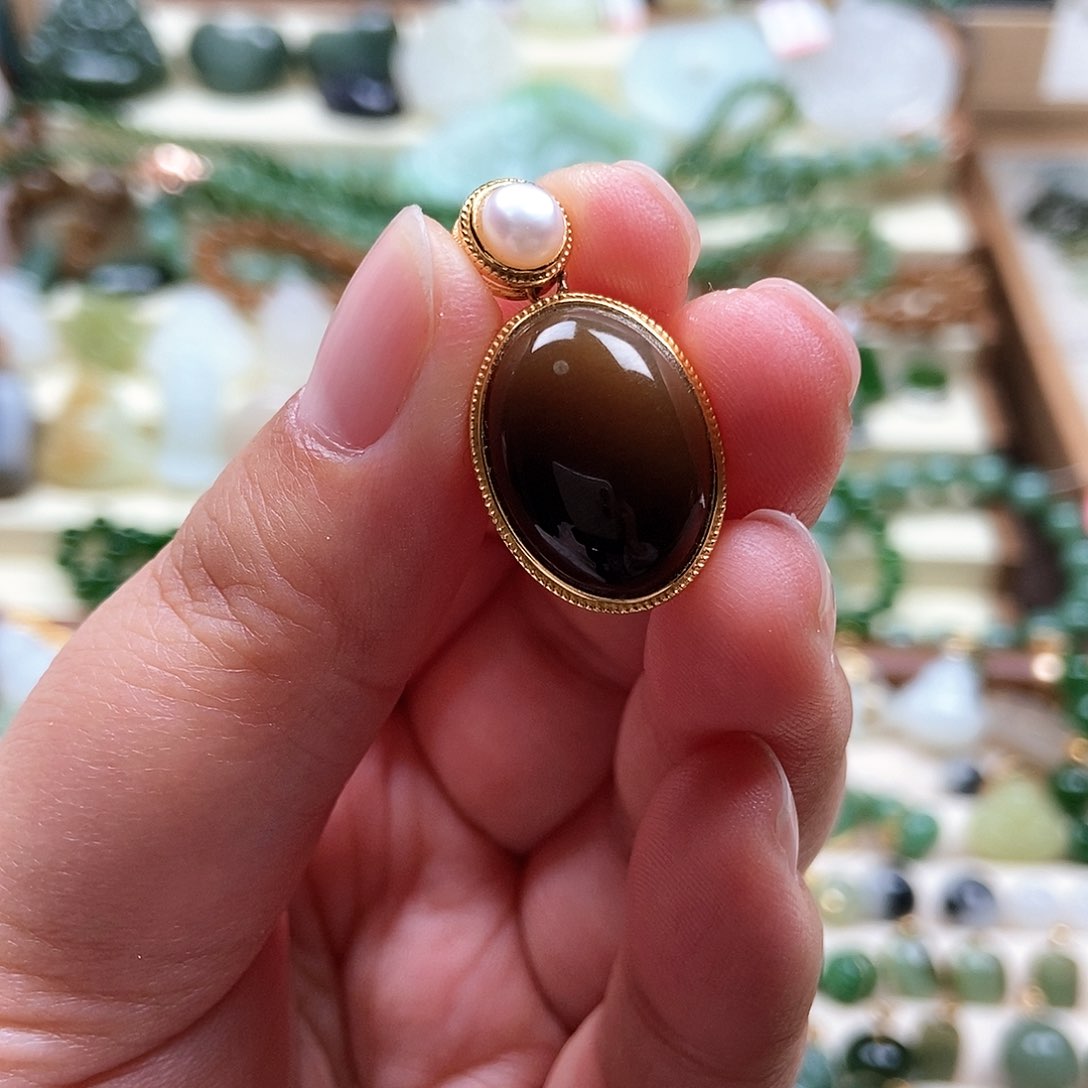 吊坠(不含链)银S925镶嵌和田玉