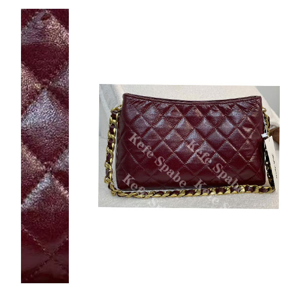 PG155 25新款 高级感小香风酒红色大容量腋下时尚单肩斜挎百搭包