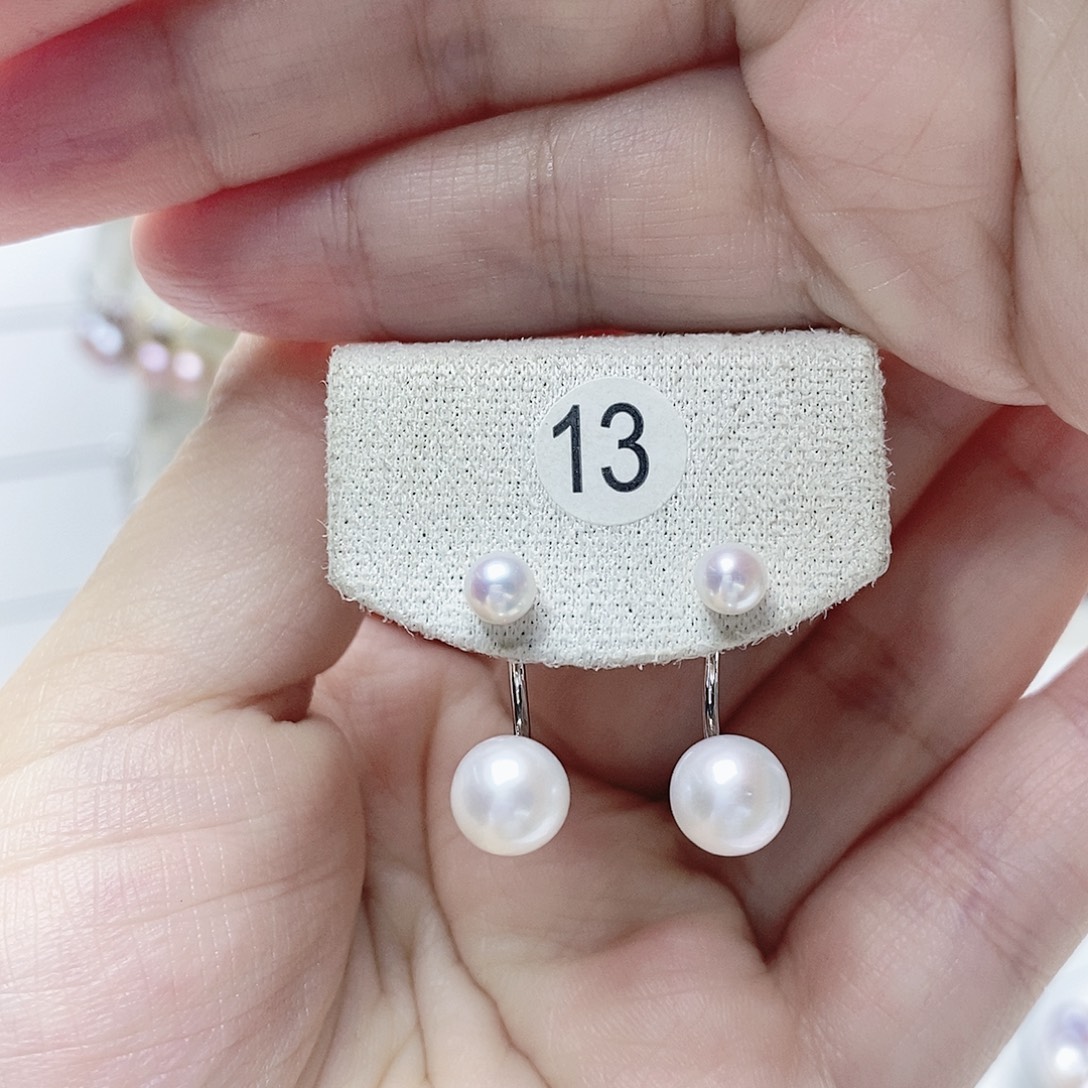 银S925镶嵌淡水珍珠耳饰