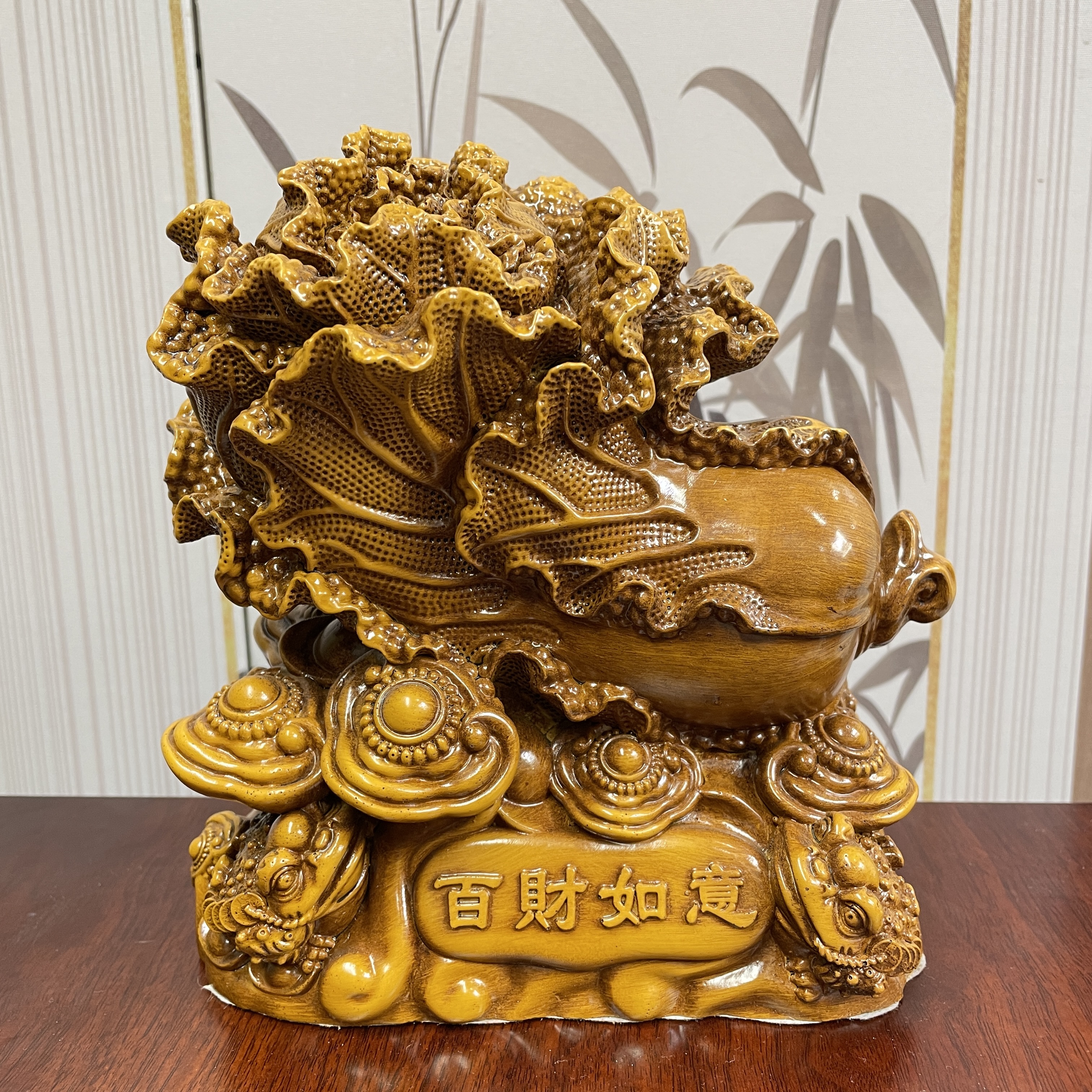 福利百财如意白菜桌面摆件