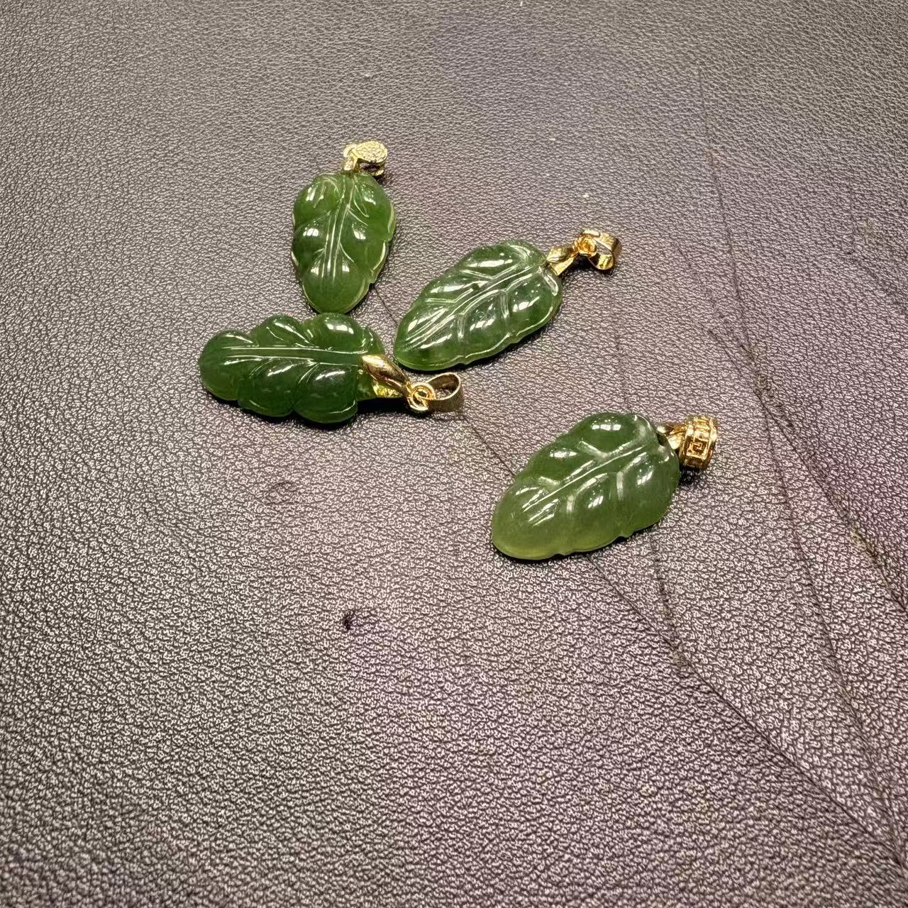 天然和田玉碧玉叶子吊坠 H774—多样性发一件