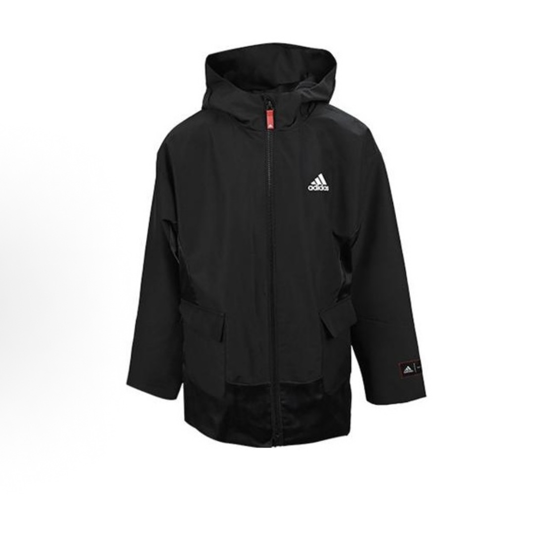 adidas夹克 合一可拆运动连帽外套学生党 黑色 青少年HZ0225